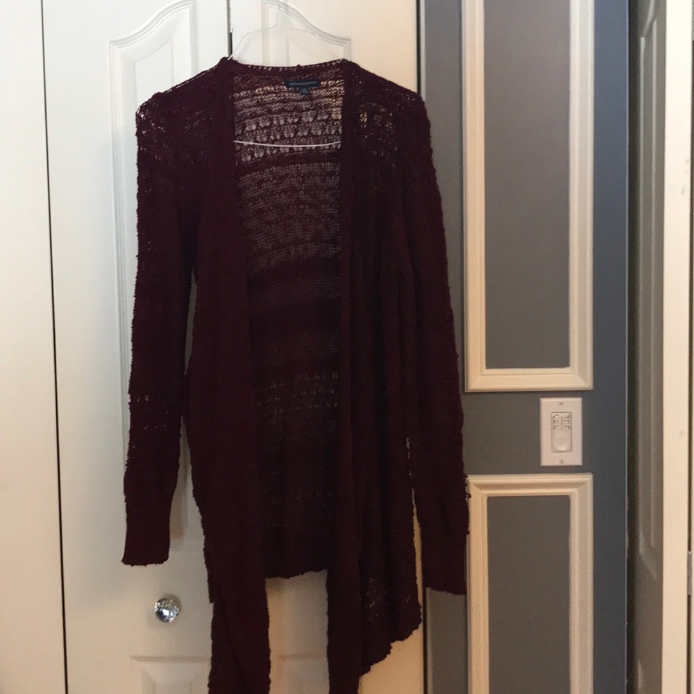 Maroon long sleeved cardigan